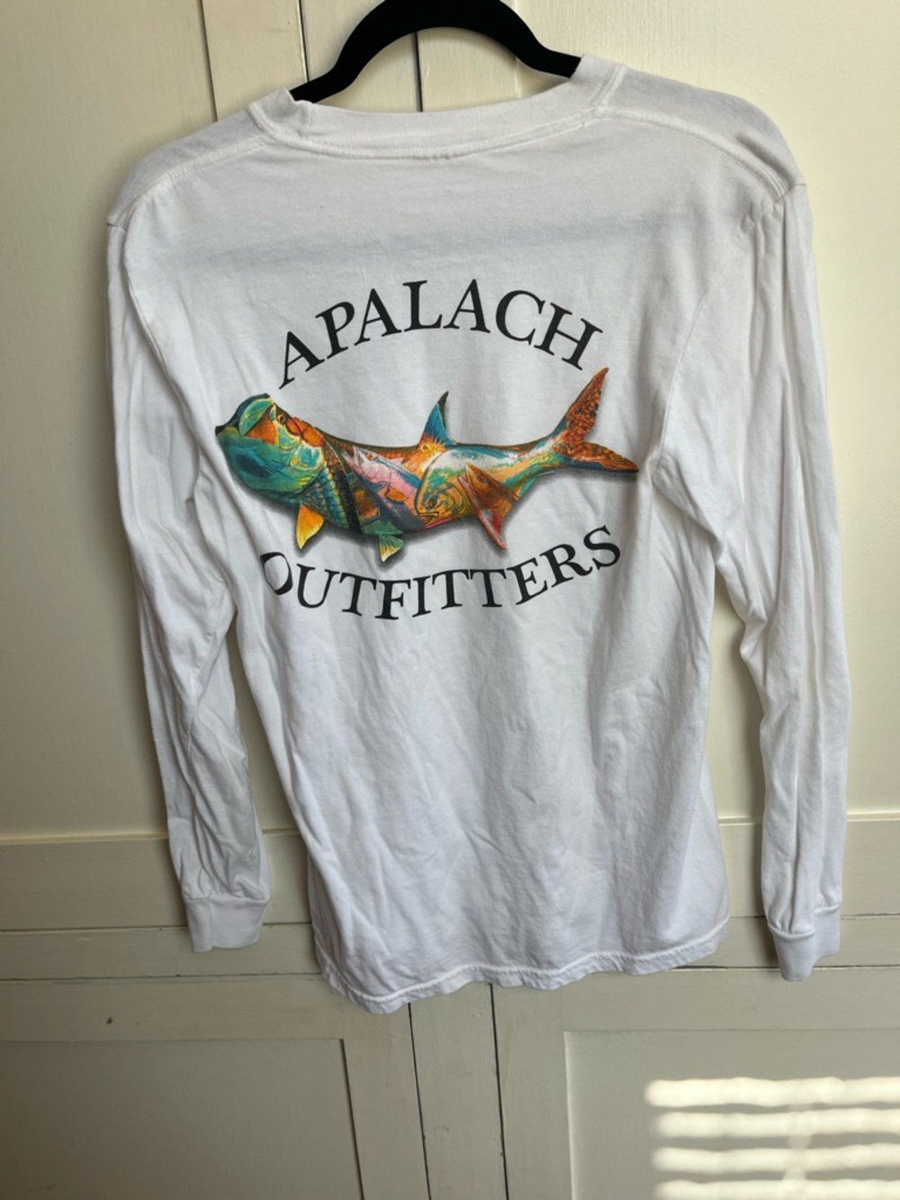 Comfort Colors White Long-Sleeve Tee with Colorful Fish Graphic